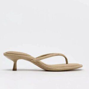 ZARA SUEDE HEELED SANDALS